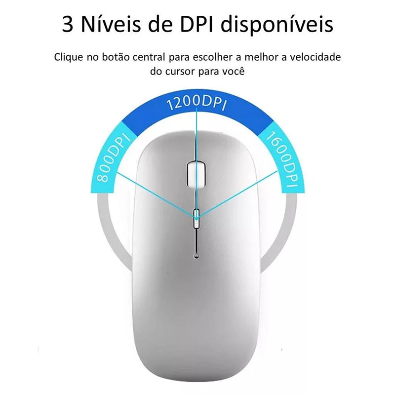 Mouse Sem Fio Recarregável Wireless Led Rgb Ergonômico Novo