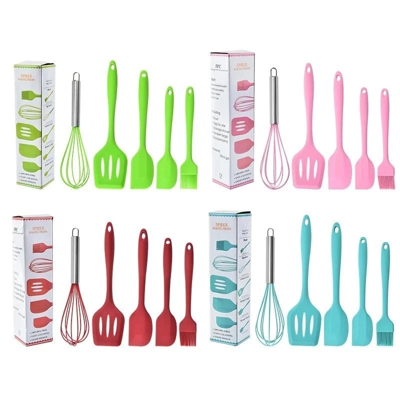 KIT de Utensílios Para Cozinha em Silicone e Bambu 12 Peças