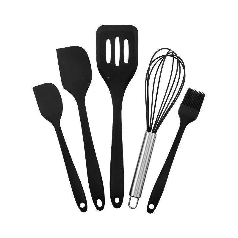 KIT de Utensílios Para Cozinha em Silicone e Bambu 12 Peças